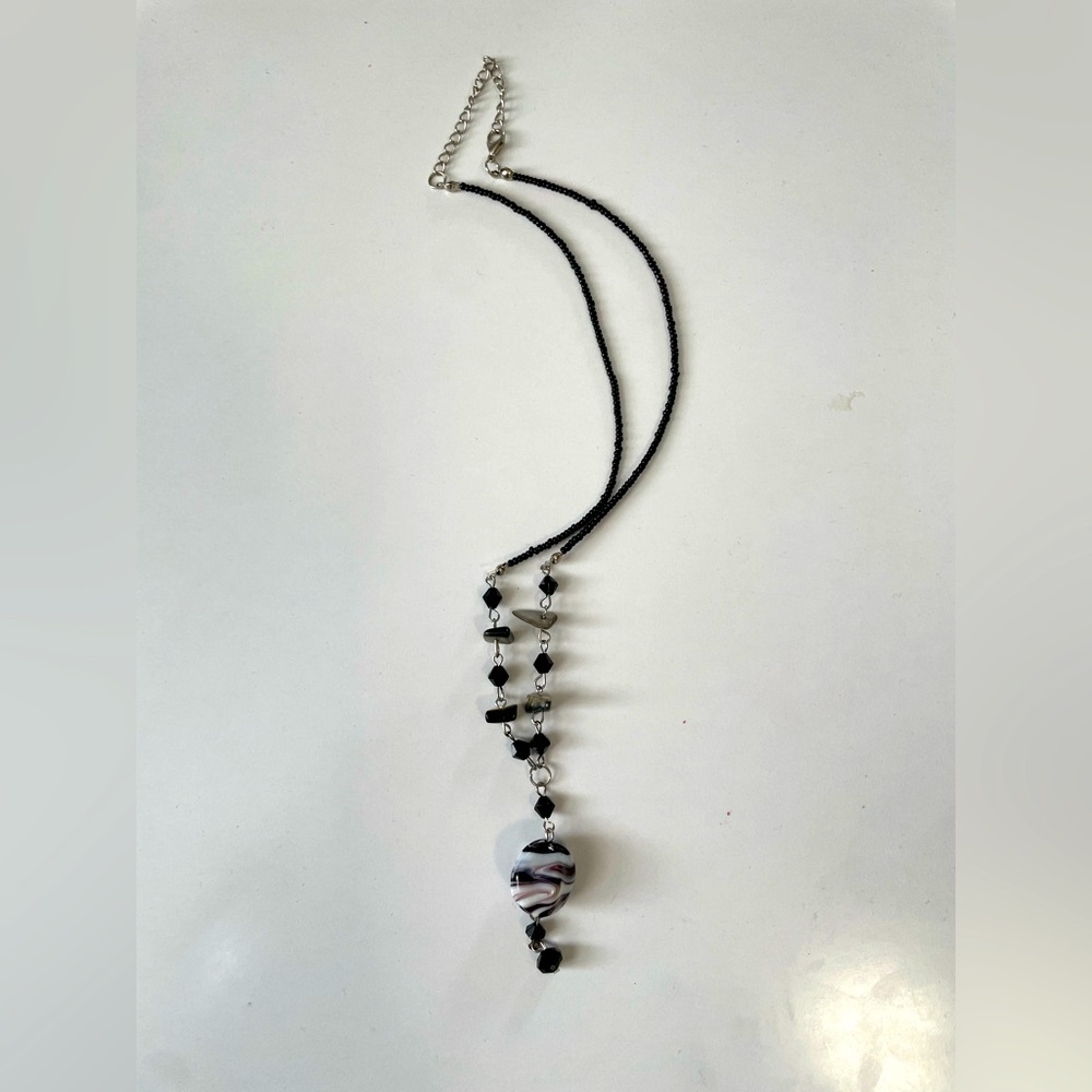 Beaded black necklace